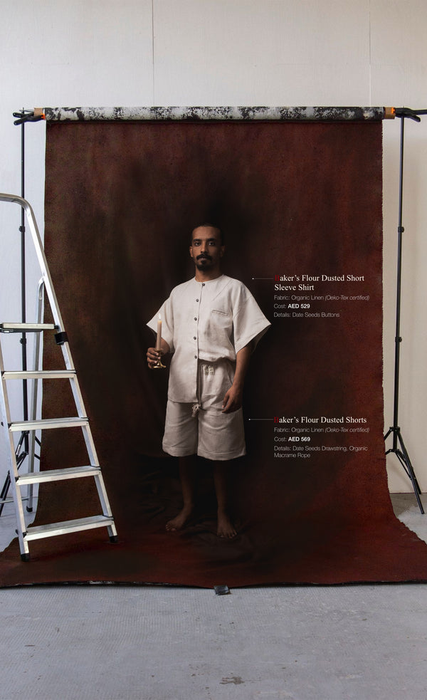 Baker's Flour Dusted Short Sleeve Shirt + Baker's Flour Dusted Shorts