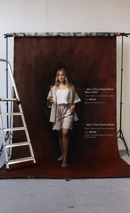 Baker's Flour Dusted Short Sleeve Shirt + Baker's Flour Dusted Shorts
