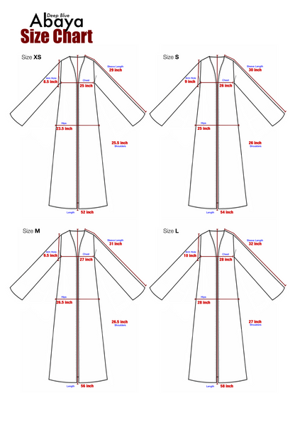 Deep Blue Linen MC Abaya
