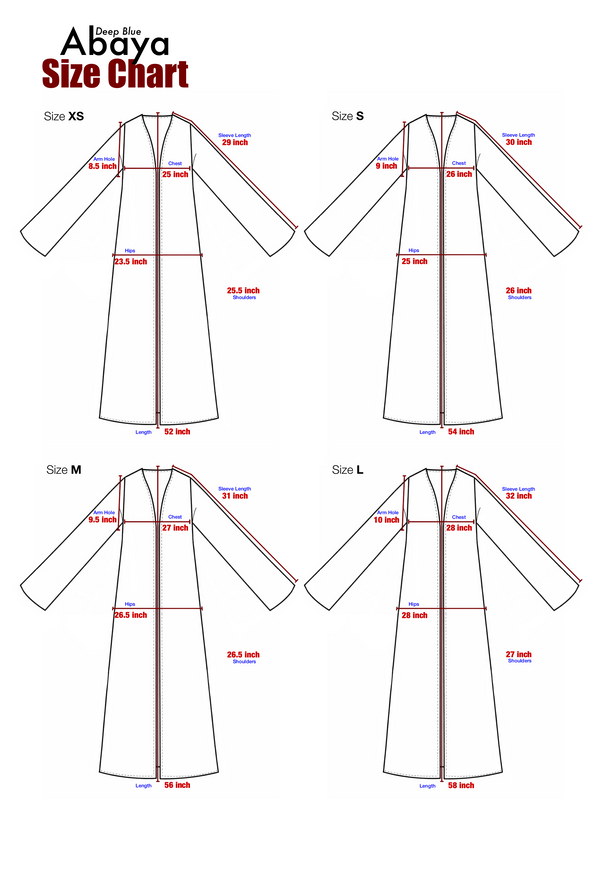 Deep Blue Linen MC Abaya