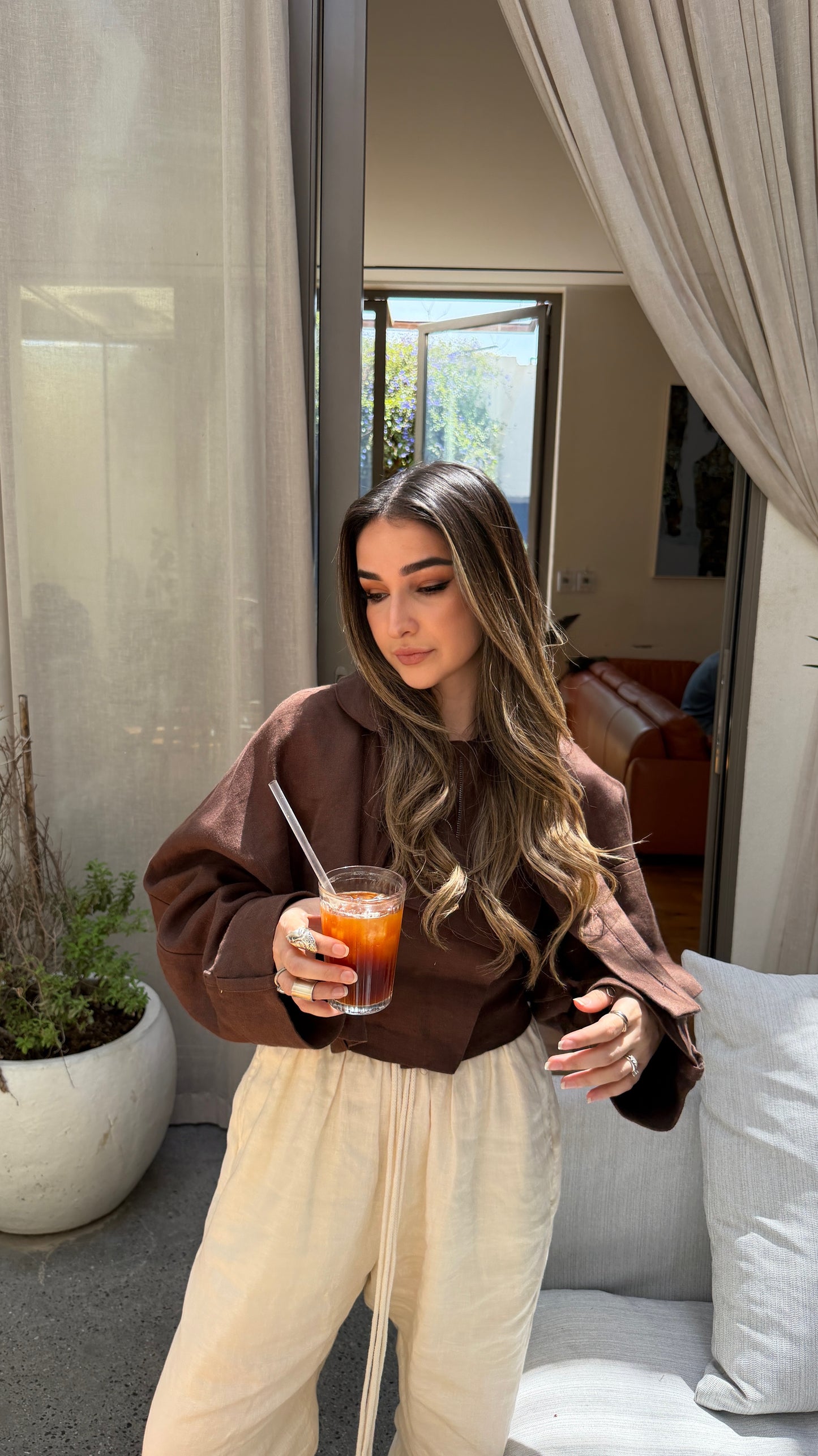 VEIL — Linen cropped jacket