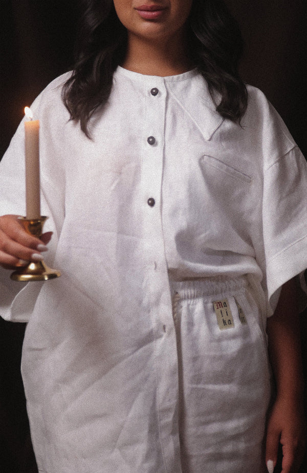 Peasant Linen Short Sleeve Shirt + Peasant Linen Pants