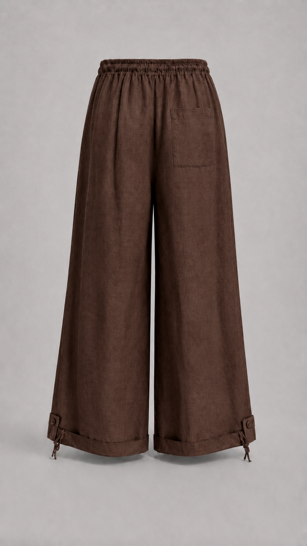 NOIR — Drawstring wide-leg pant