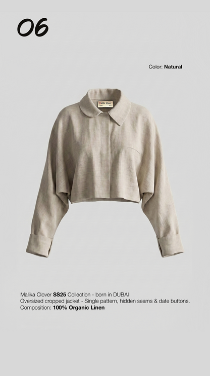 VEIL — Linen cropped jacket