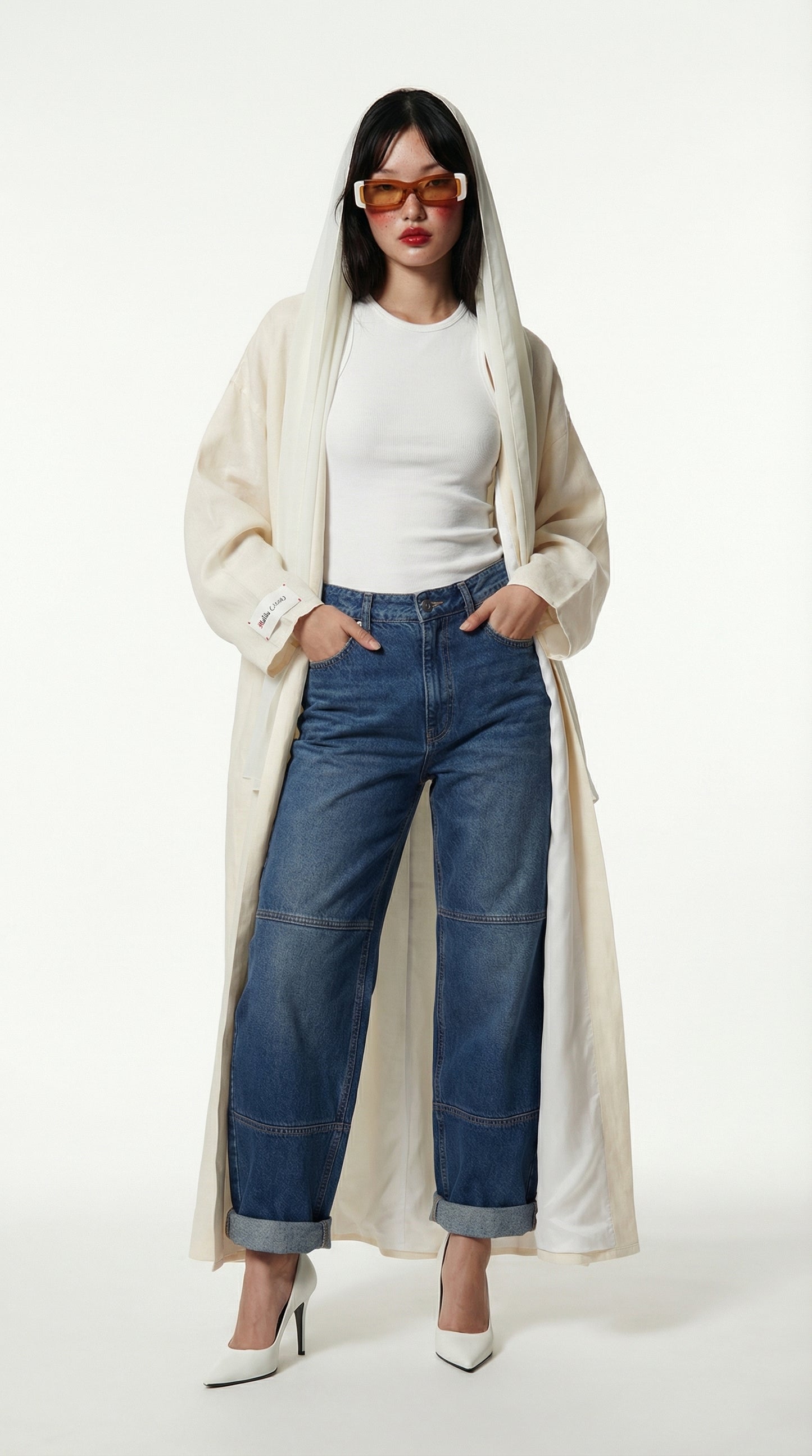 off-White Linen MC Abaya