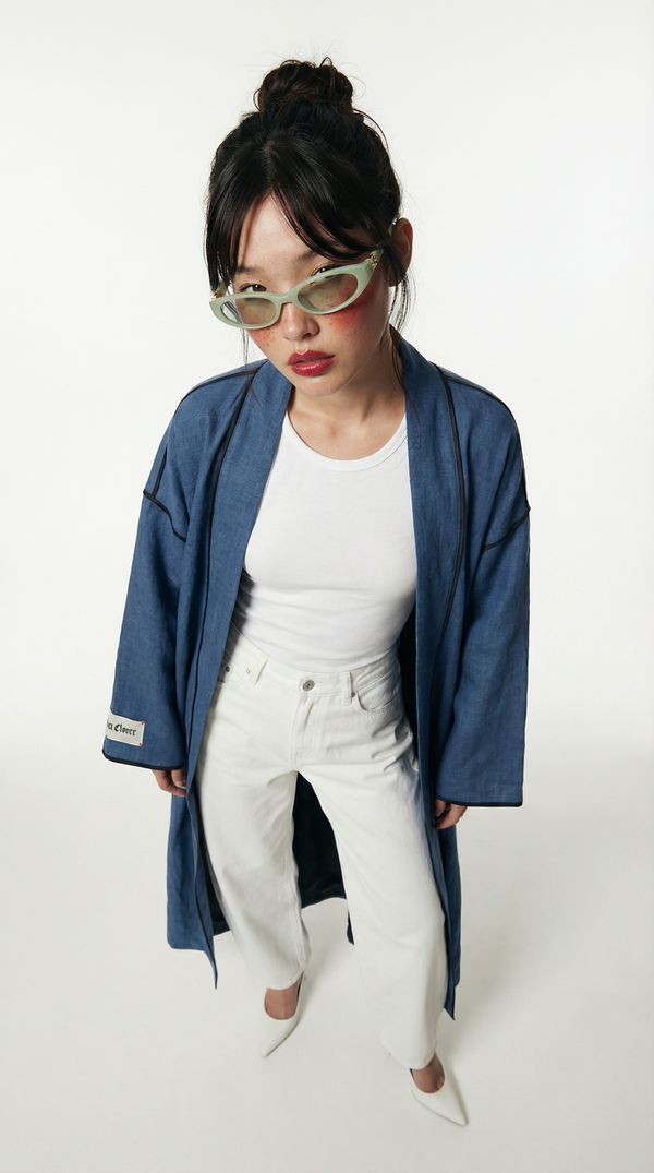 Deep Blue Linen MC Abaya