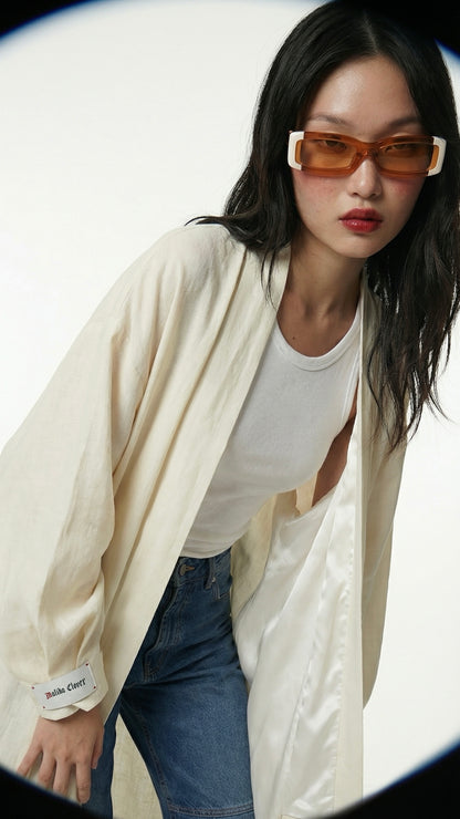 off-White Linen MC Abaya