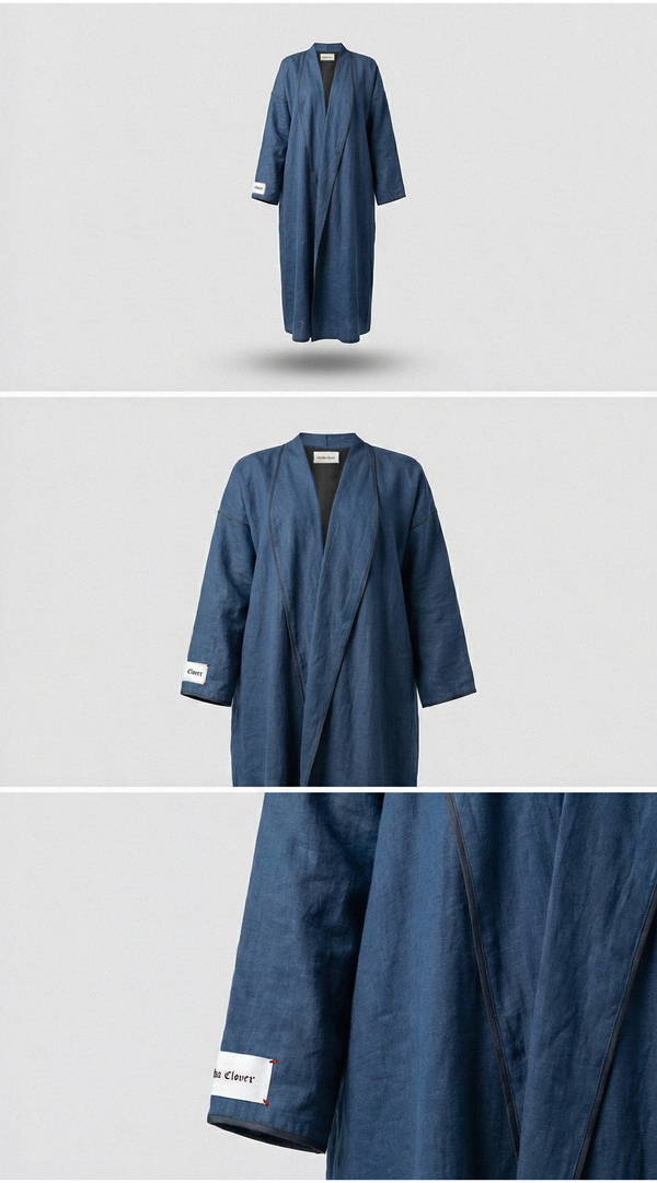 Deep Blue Linen MC Abaya