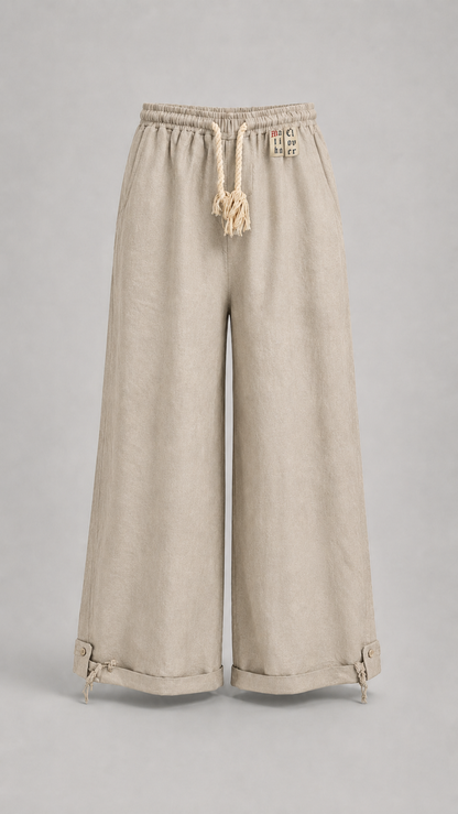 NOIR — Drawstring wide-leg pant